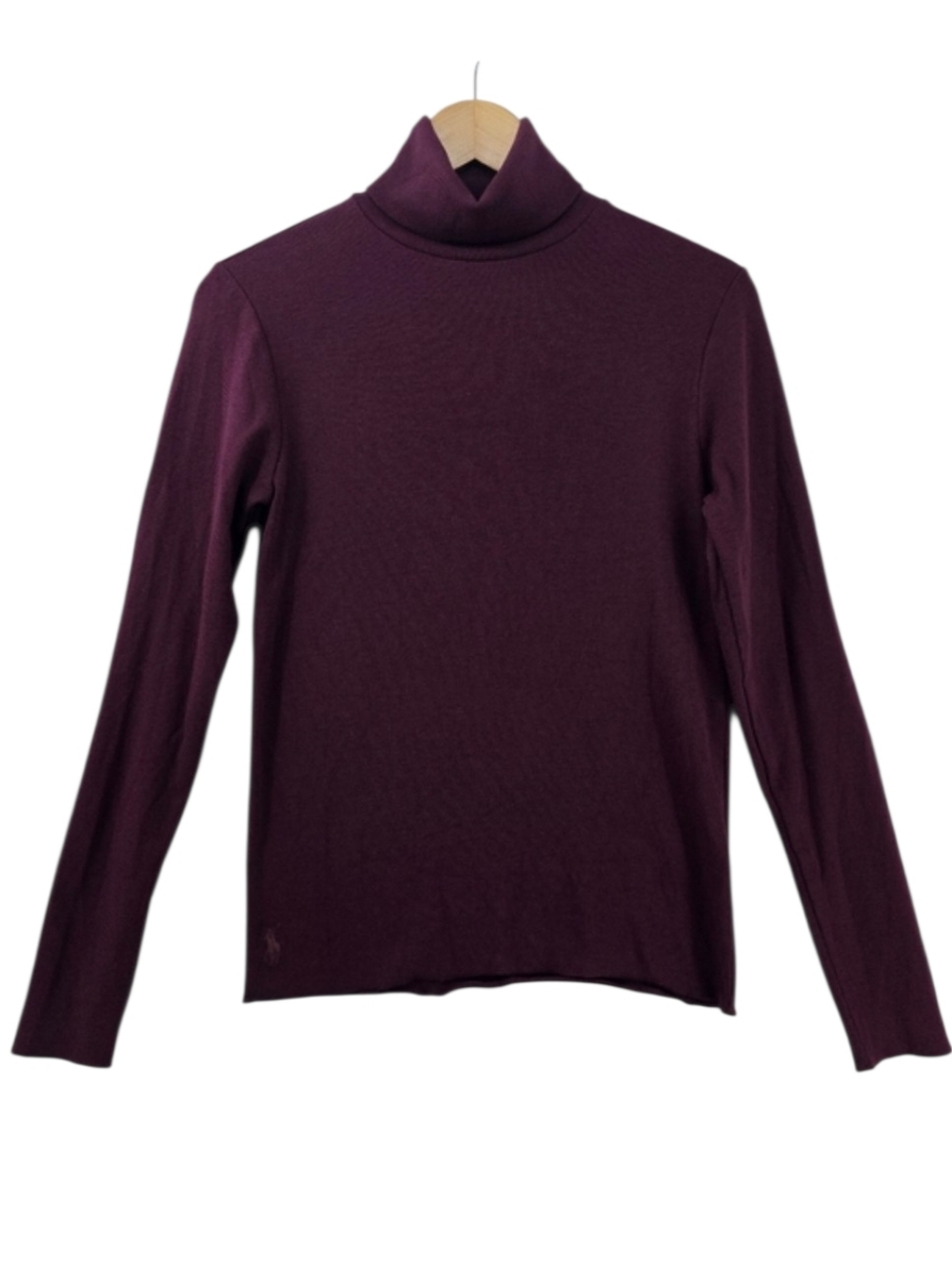 Polo Ralph Lauren Plum Stretch Blend Ribbed Turtleneck Women's Size Large